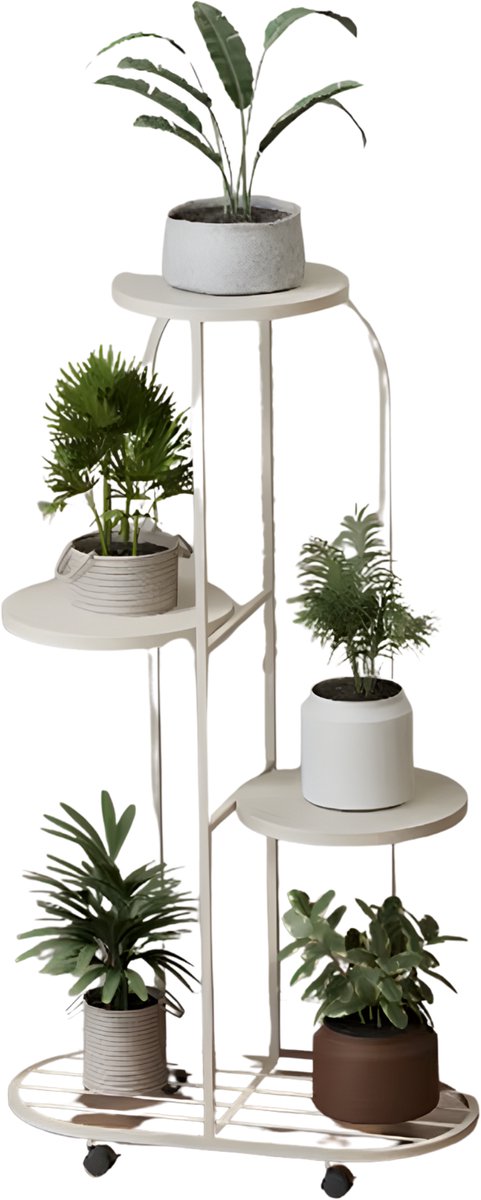 Plantenhouder - Plantenstandaard - Plantenbak - Plantensteunen - Voor Balkon, Tuin & Hoek - 4 steunen - Wit