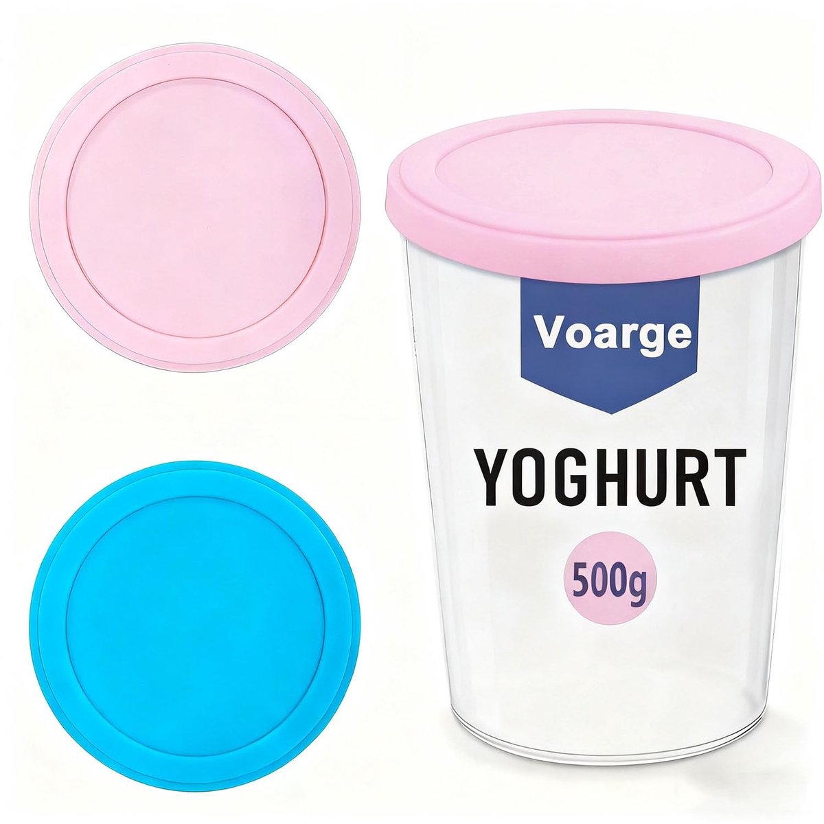 Allecto - van 2 Herbruikbare Siliconen Deksel voor Yogurt Bekers - 10 cm