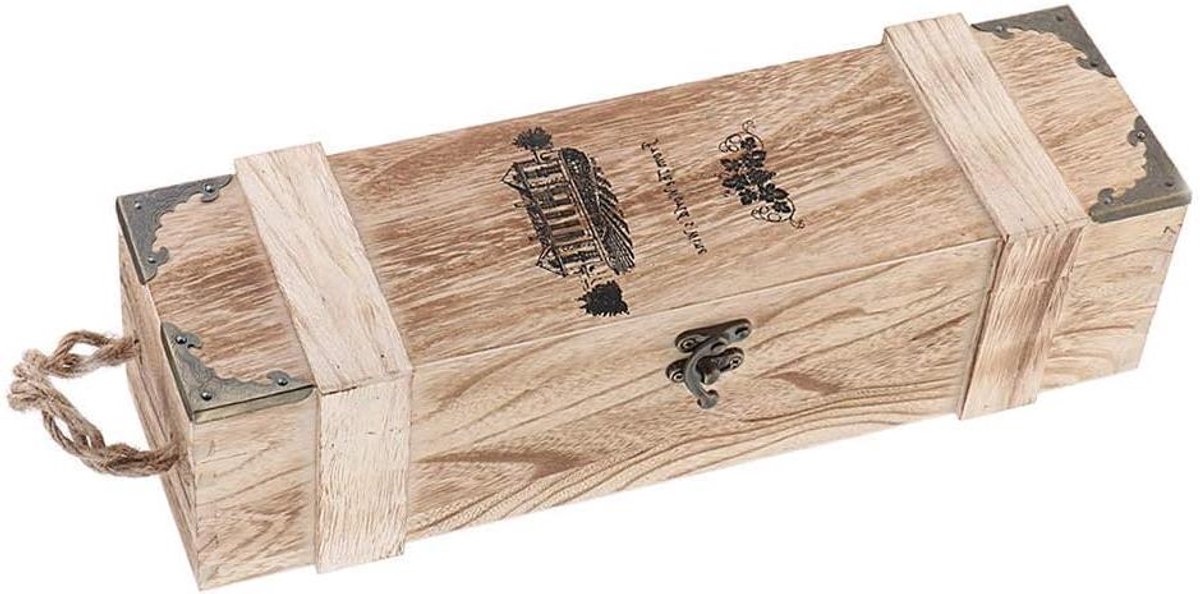 Houten wijnkist, wijnflessen, box, rode wijn, bewaardoos, geschenkdoos