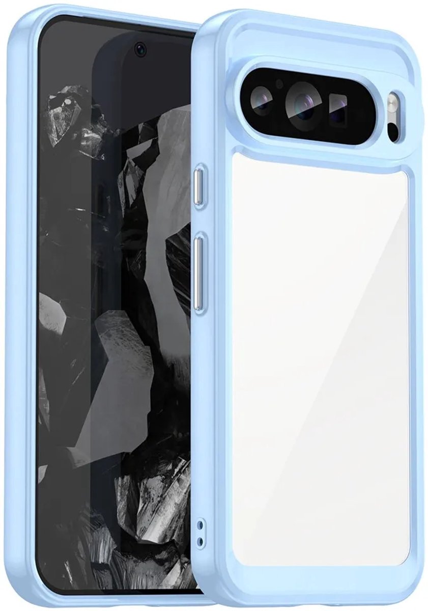 Hoesje geschikt voor Google Pixel 9 Pro XL - Phonesta Acrylic Hybrid Back Cover - Blauw