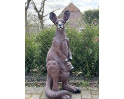 Goodyz-Jungle animaux - Kangourou - Kangourous - avec bébé - couleur originale - 90cm de haut - gauche