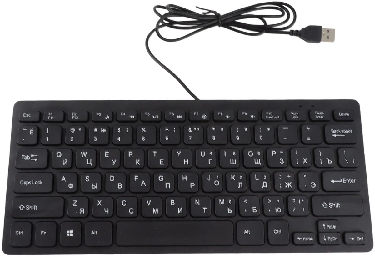 Allecto - 78 Toetsen Universeel Bedraad Toetsenbord - Russisch, Frans, Duits - Mute Ultrathin voor Laptop en Desktop