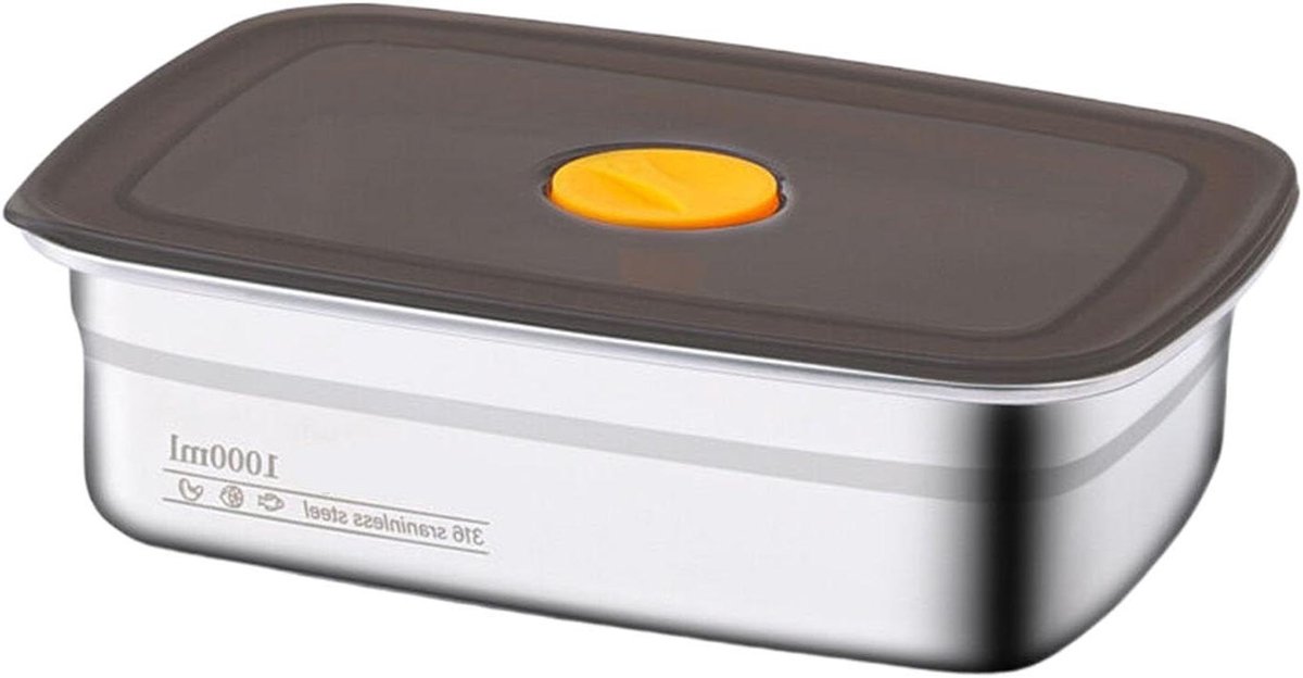 Voedselopslagcontainer - Bento Box - Voedsel Vers Houden - Stapelbaar Roestvrij Staal - 1000ML