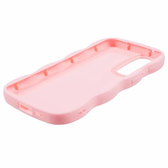 Étui adaptée pour Samsung Galaxy S24 FE - Coque arrière en silicone Phonesta Wavy - Rose