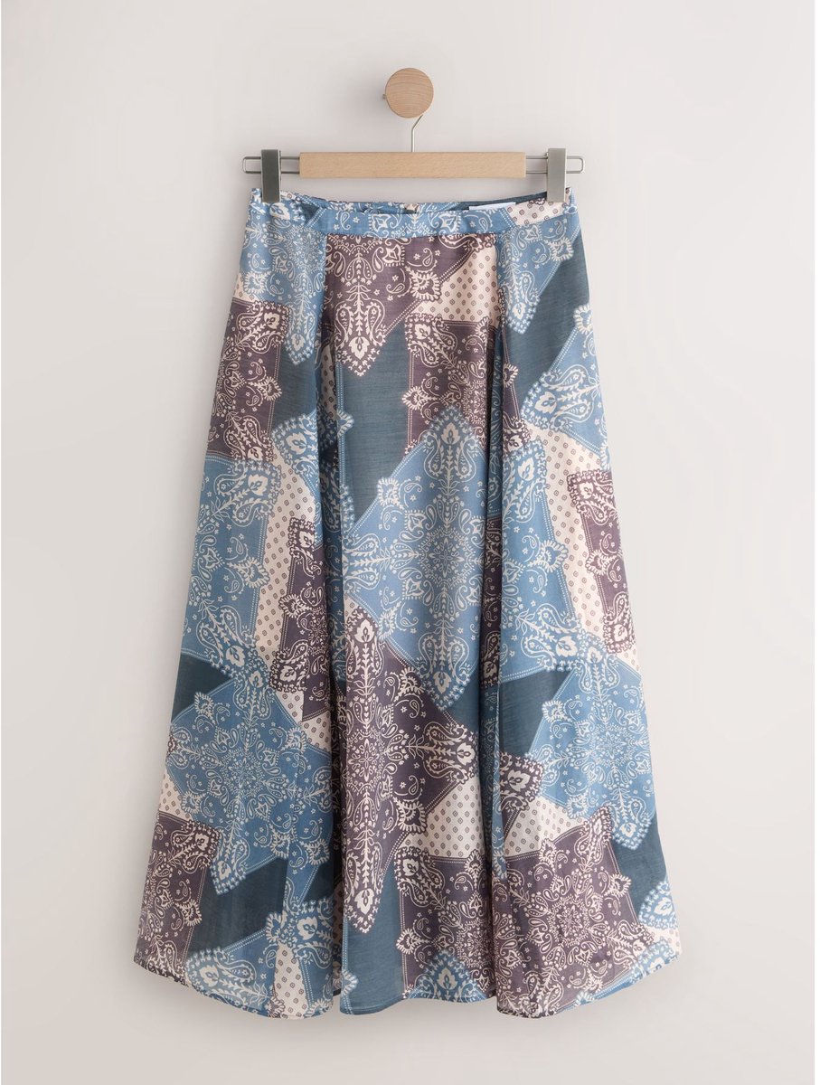 Next - Dames - Godet Maxi Skirt - Blauw