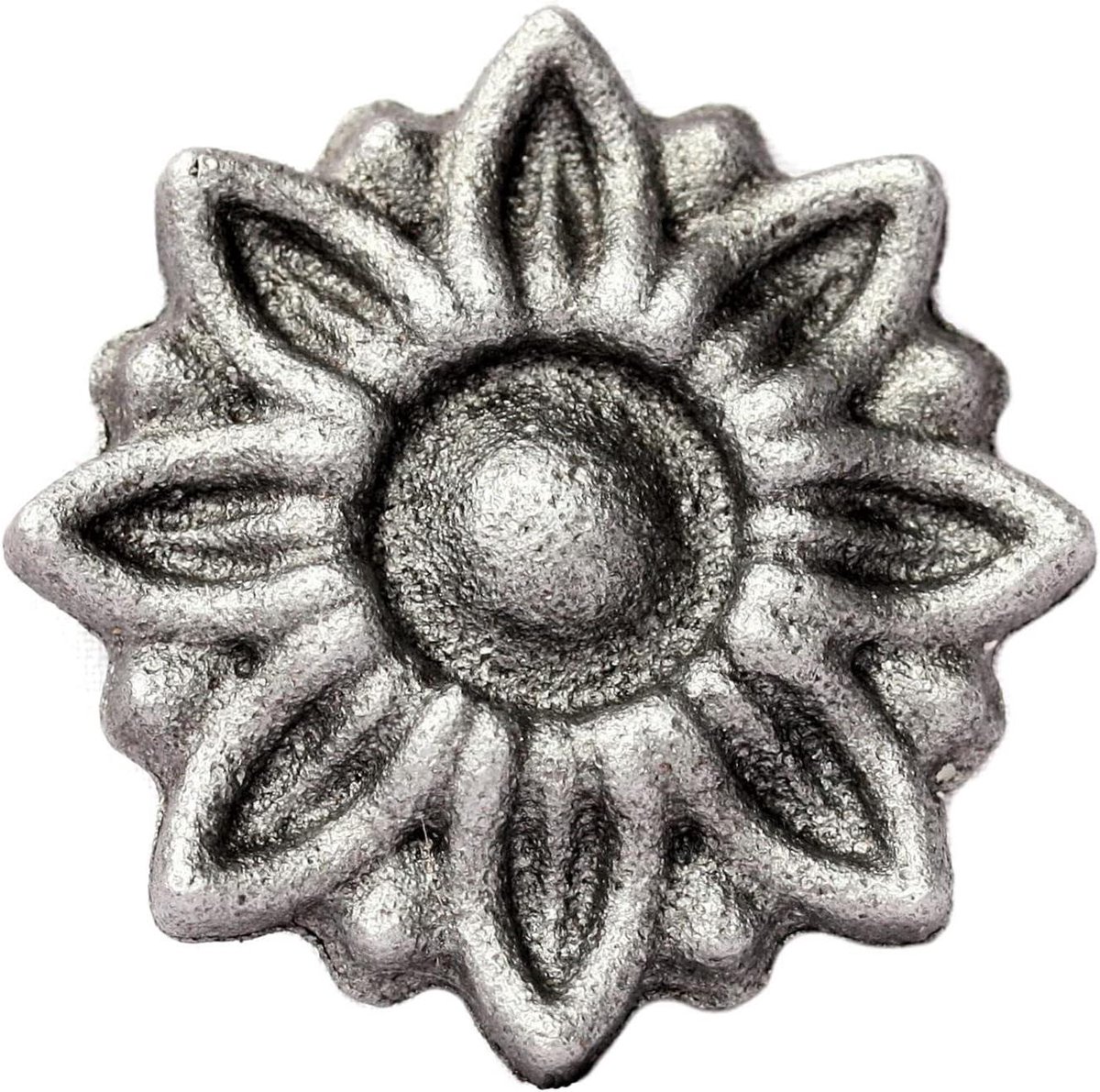 Kleine bloem staal - Sierbloem decoratie - Hekwerk versieren - Massief handwerk - Ø 56 mm