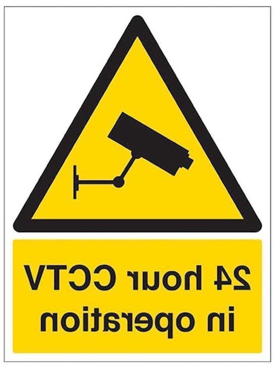 CCTV Werking Bord - Bewakingsbord - Veiligheid Informeren - 2mm Stijf Plastic - 300x400mm - Geel Zwart