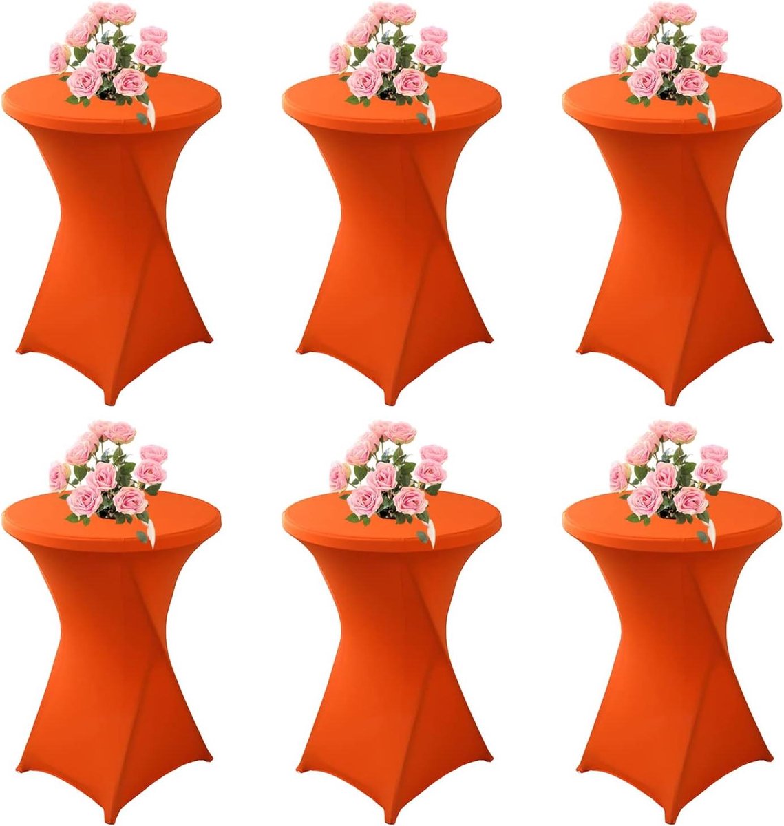 Cocktailtafel Hoezen - Statafelhoezen Stretch - Feestelijke Decoratie - Kreuk- en Vlekbestendig - 80 x 110 cm - Oranje