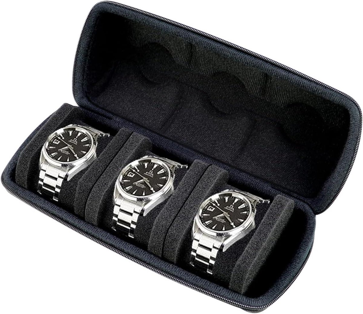 Horloge Koffer - Horloge Opberger - Veilig Opbergen - Combinatieslot - 3 Slots - Zwart