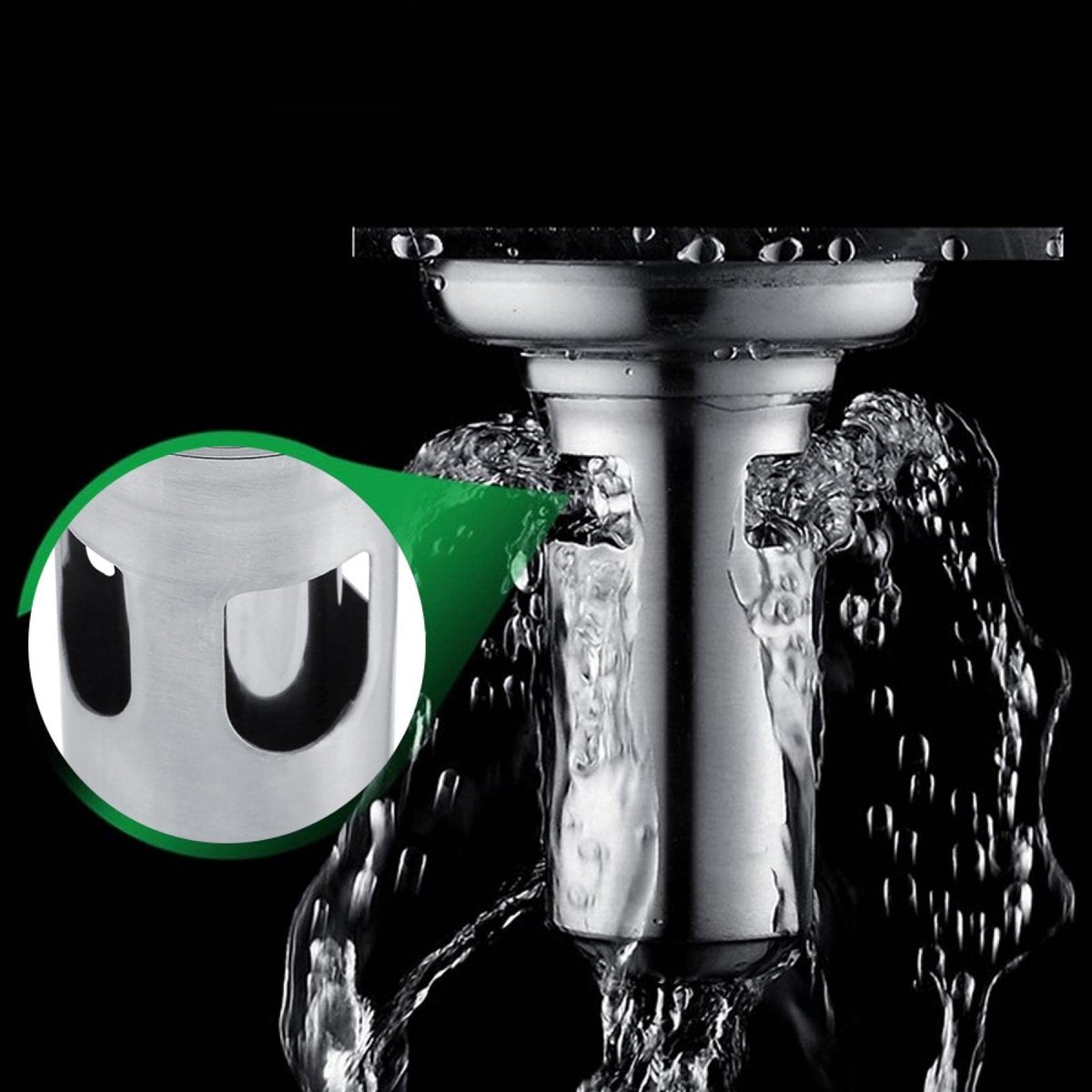 Dailygoods- Douche Rooster RVS - Doucheput Deksel - Afvoerputje Buiten - Afvoerputje Douche - Afvoerputje Zeefje - Vierkant Inzet