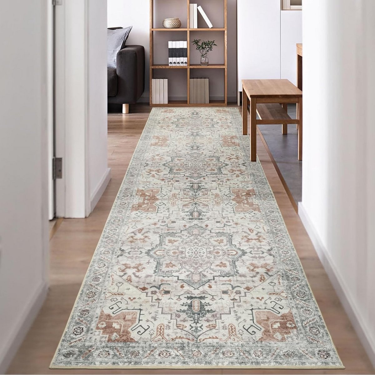 Carpet Runner - Lange Vloerbedekking - Gang Decoratie - Wasbaar Antislip - 80 x 300 cm - O