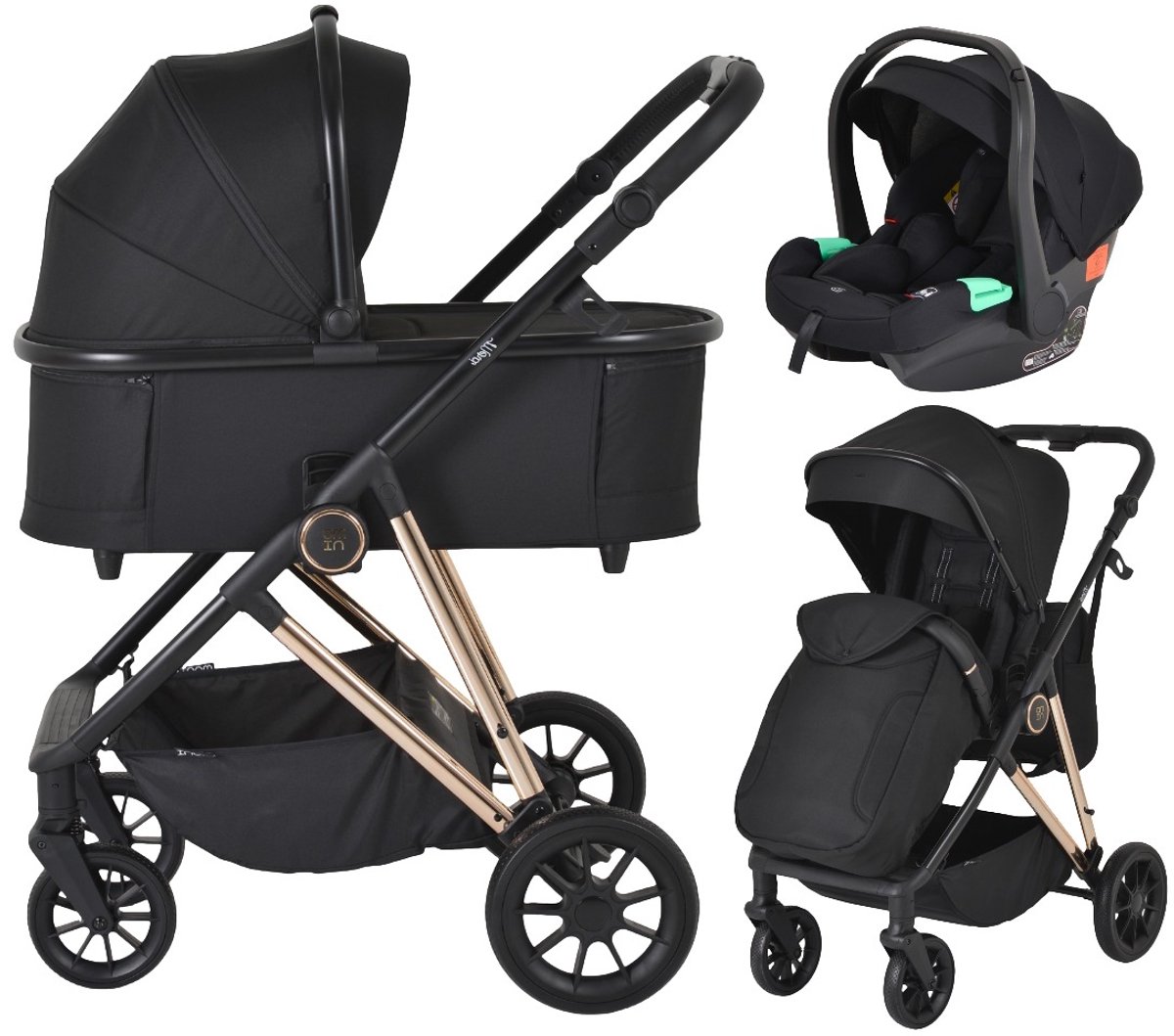 Moni Merci Onyx Black 3-in-1 Kinderwagen met i-Size Autostoel
