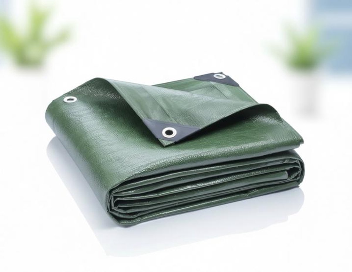 ElleMooi Premium Afdekzeil 200g/m² - 1,5x6m - Groen - Waterdicht & Scheurbestendig met Versterkte Hoeken