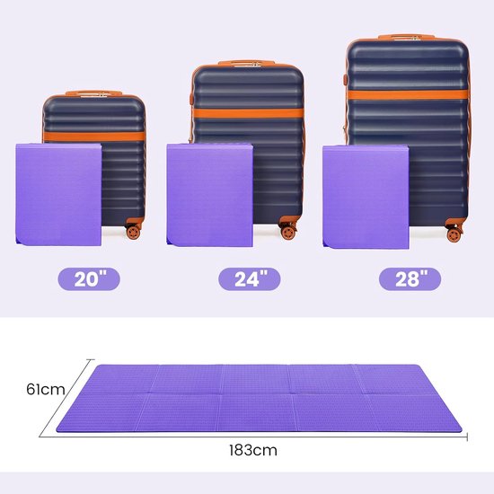 Opvouwbare Yogamat - Fitnessmat Pilates - Sport en Ontspanning - Dubbelzijdig Antislip - 183 x 61 cm - Paars — afbeelding 3