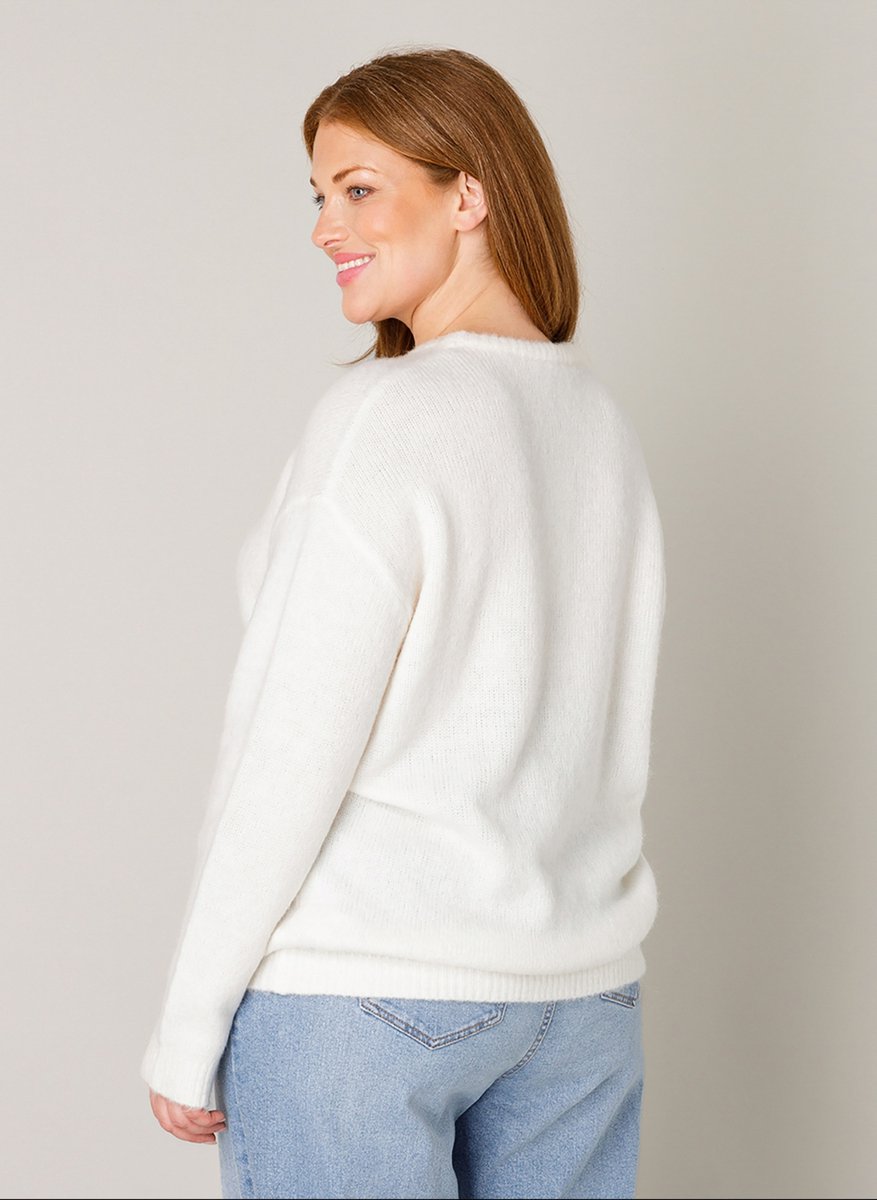 BASE LEVEL CURVY Yanara Tops - Ecru - maat 0(46)