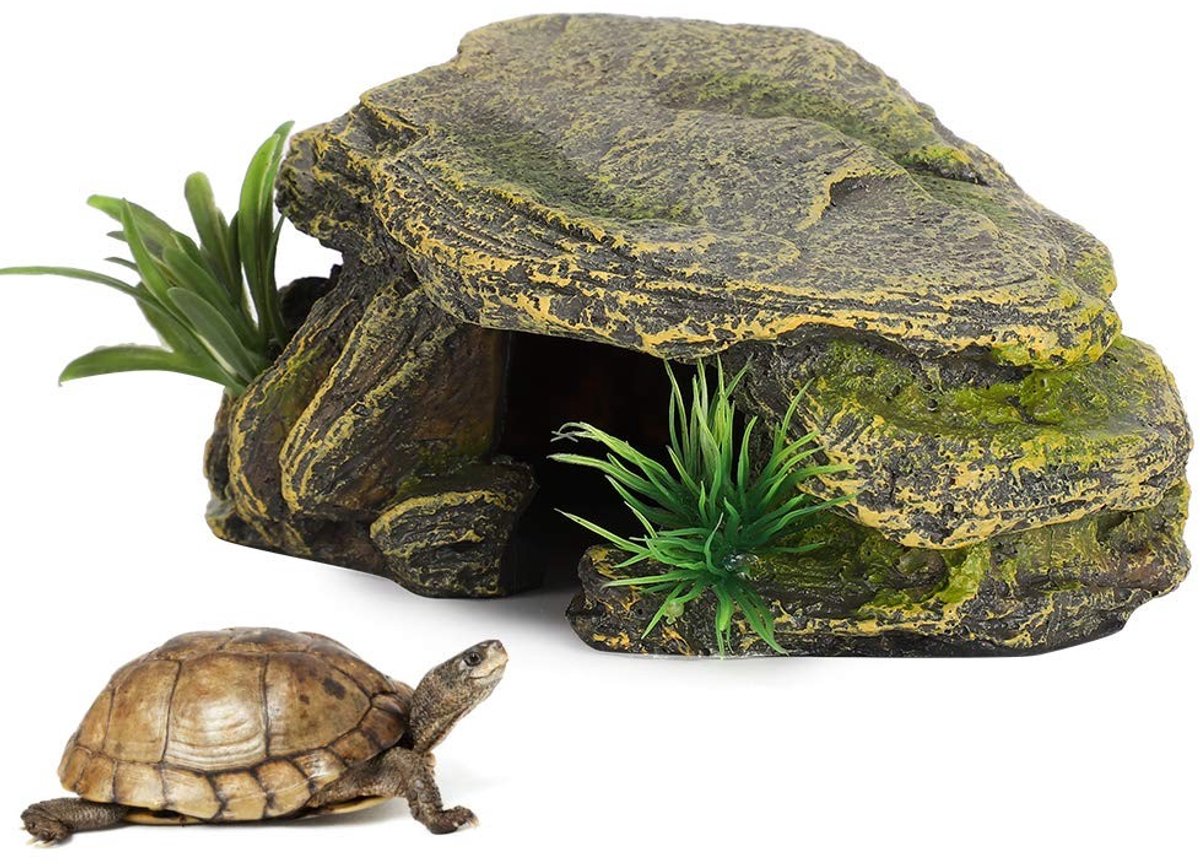Dailygoods- Schuilplaats Duurzaam - Reptielen/Amfibieën - Terrarium Decor - Veilig Materiaal - Levendig Ontwerp - Milieuvriendelijk - Reptielengrot