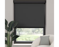 Dutchblinds Rolgordijn - verduisterend - Zwart - 235x190cm - Raamdecoratie op maat