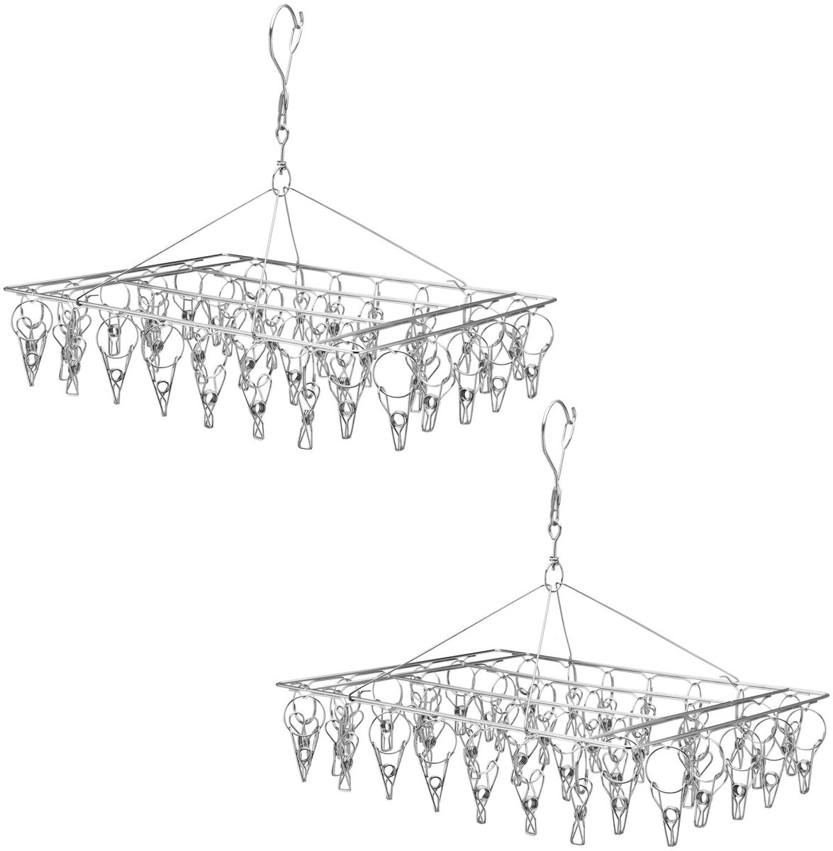 Dailygoods - 2 Stuks Opvouwbare Droogrek - Inklapbare Hanger voor Kleding en Ondergoed