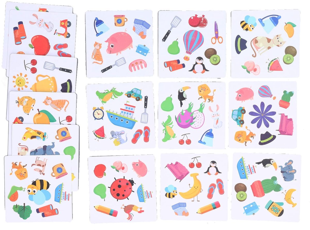 Dailygoods- Flip Kaartspel - Crazy Match - Educatief Speelgoed - 54 Kaarten - Voor Kinderen - Multidimensionale Training