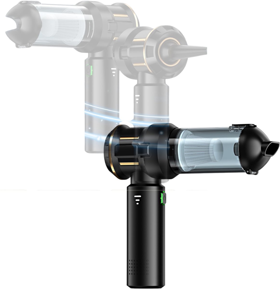 CLVP® Kruimeldief Draadloos - Auto Stofzuiger - Handstofzuiger - Zwart