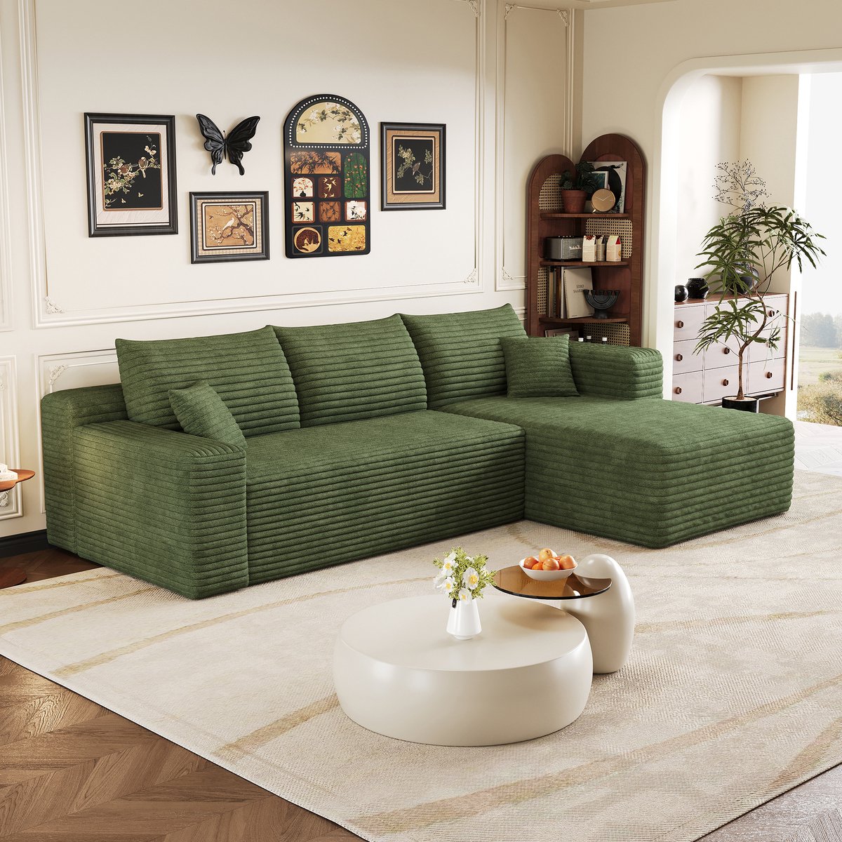 FloraGrace Hoekbank 241 Cm - Diepe Zitting En Chaise Longue - Modulaire Woonkamerbank Zond