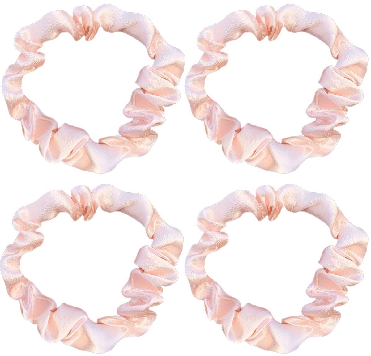 Dailygoods- Scrunchies 4 Stuks - Effen Kleur Satijnen Haarbanden - Elastische Banden - Onzichtbare Haarelastiekjes - Glanzend en Comfortabel - Haarband