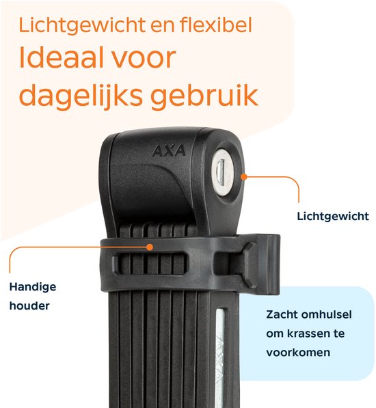 AXA Fold Lite 80 - Vouwslot - Fietsslot - Voor elk type Fiets - Licht Gewicht - Met Houder - 80 cm - Zwart van AXA — afbeelding 3