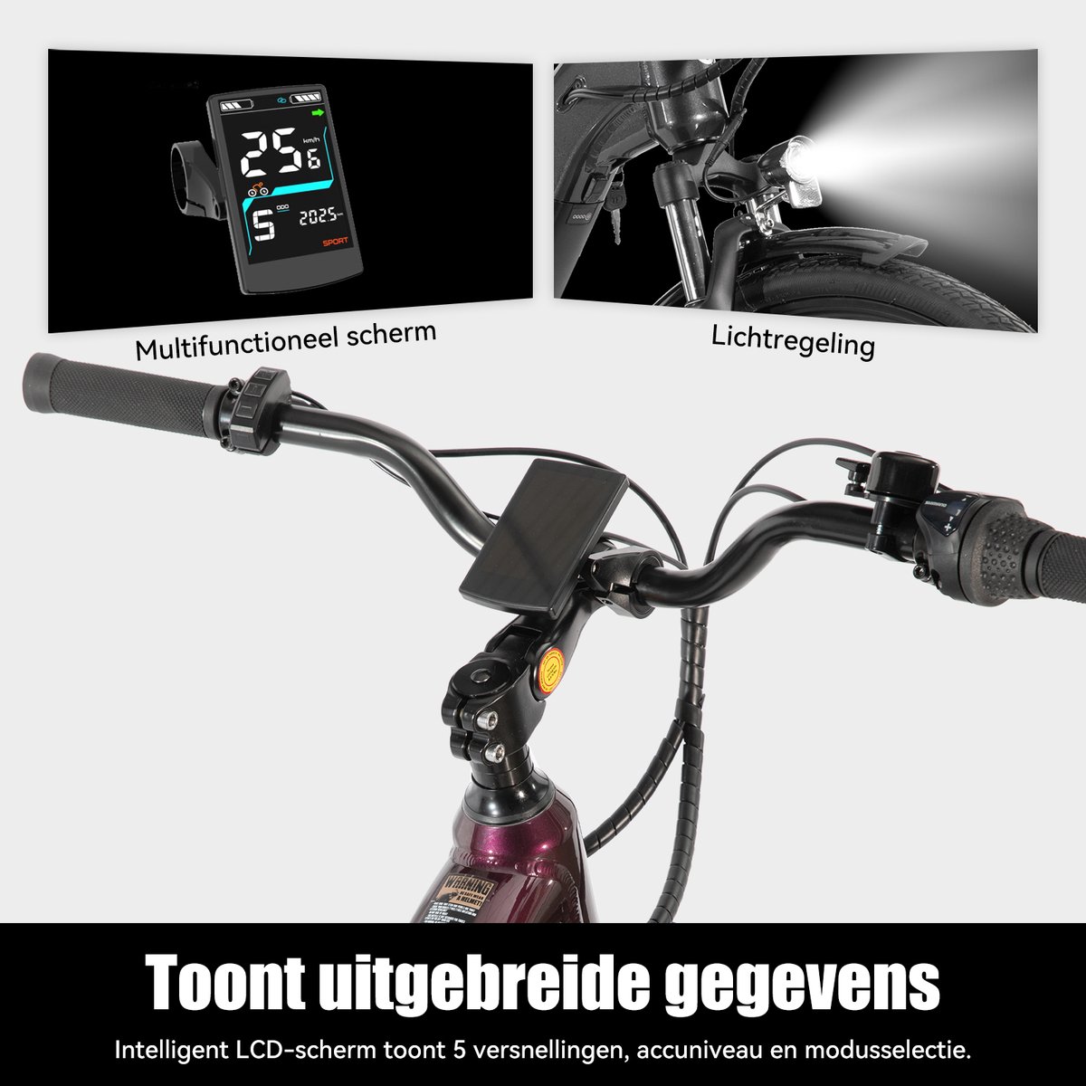 HILAND Overstreet E-Bike Dames - 28 inch - Hydraulische Schijfremmen - 3 Speed Naafversnelling - 250W - 10.4Ah Accu - Lage Instap thumbnail 2