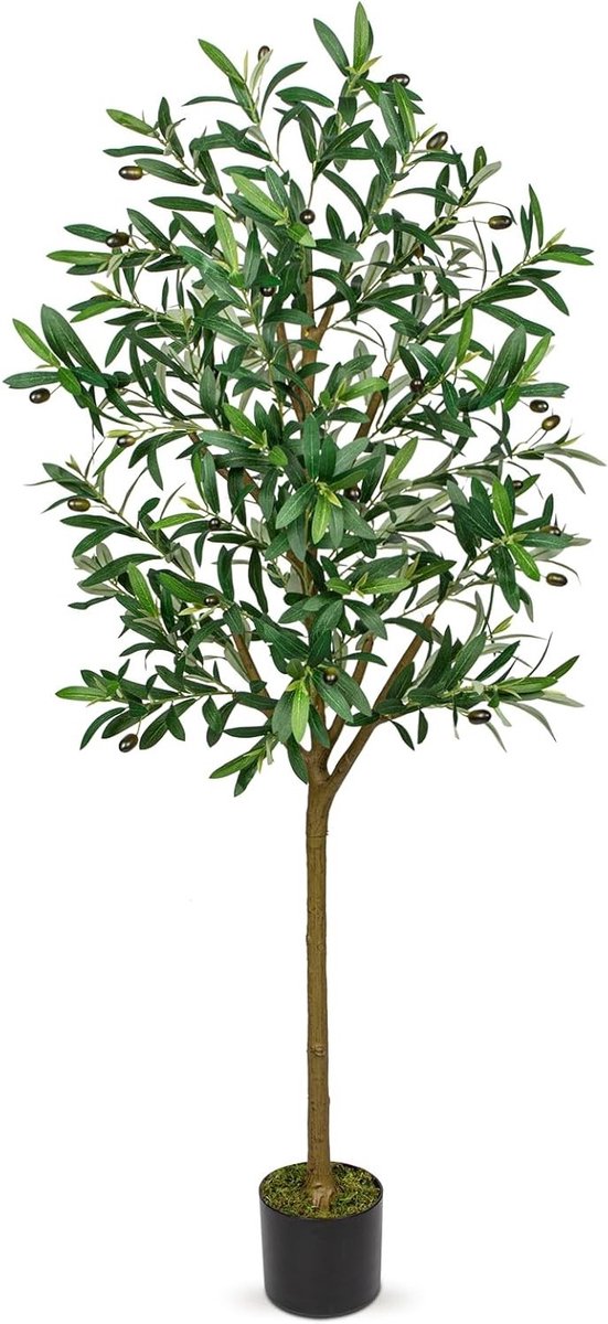 Kunstolijfboom van 150 cm - Realistische Kunstplant in Pot voor Interieurdecoratie en Kamersfeer