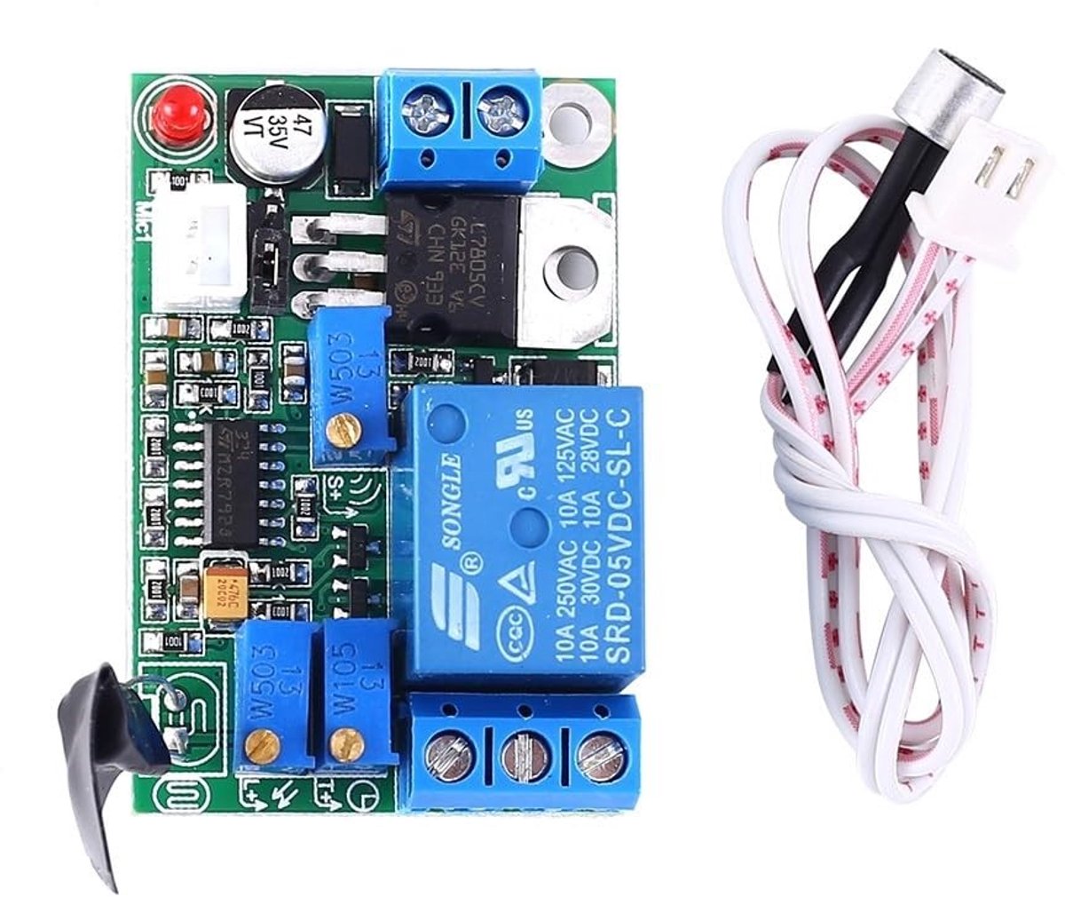 Dailygoods- Geluidssensor 12 V/24 V - Microfoon/Lichtsensor - Instelbare Relaisvertraging - Drempelbereik 20 dB/90 dB - Maximale Laadstroom 10 A - Vertragingstijd 1 s/60 s - Geluidsmodule
