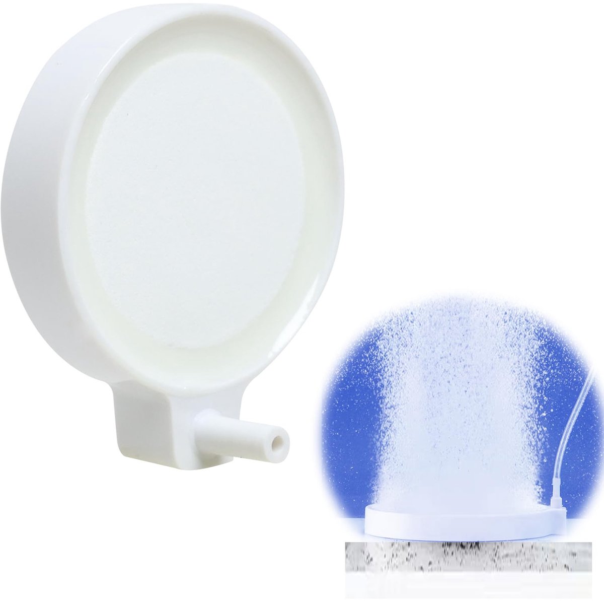 BRENZOOS- Luchtsteen 50 mm - Stille Bubbelsteen - Nano-Bubble Air Stone - Zuurstofdiffuser - Ultrafijne Luchtbellen - Hoogwaardige Zuurstofvoorziening
