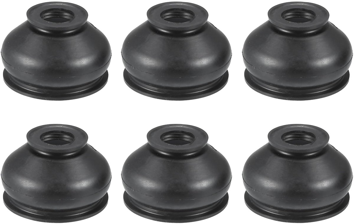 LAUZY- Scharnierkop stofwerende bescherming - Set van 6 stuks - Rubber - Flexibel - Geschikt voor auto-ophanging - Zwart - Stofkap