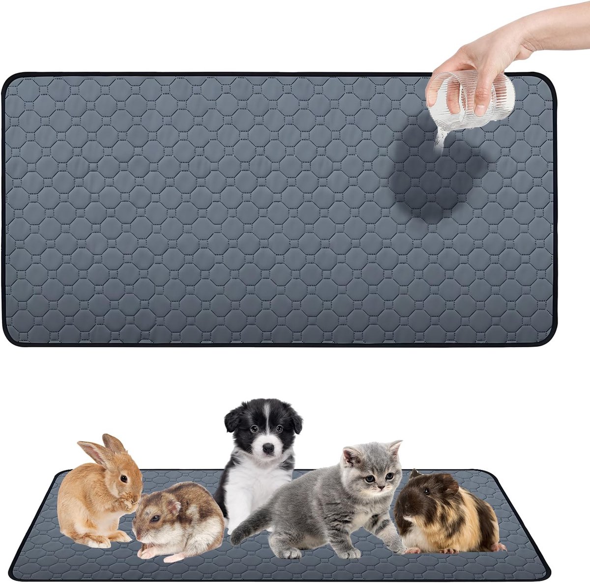 LAUZY- Absorberende Pads - Wasbaar - Antislip Mat - Dierenbenodigdheden voor Honden - Vierlaagse Constructie - Comfortabel en Waterdicht - Dierenbed