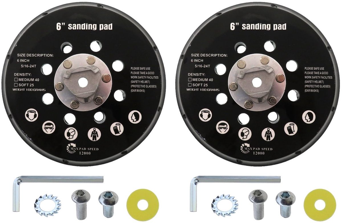 SMOAKEZ- Schuurdiscs 15.2 cm - 17-Holes - Velcro - Compatibel met Makita/Festool - 1200 rpm - Inclusief accessoires - Schuurpads