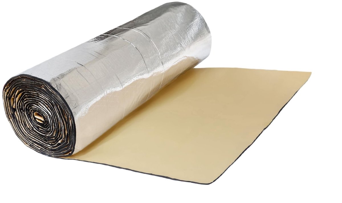 VLEMICO- Geluidsisolatiemat 5 mm - Geluidsisolatie - Geluidsdemper - Warmte-isolerende Mat - Zelfklevend - Vermindering energieverbruik 64,8 x 39,4 inch