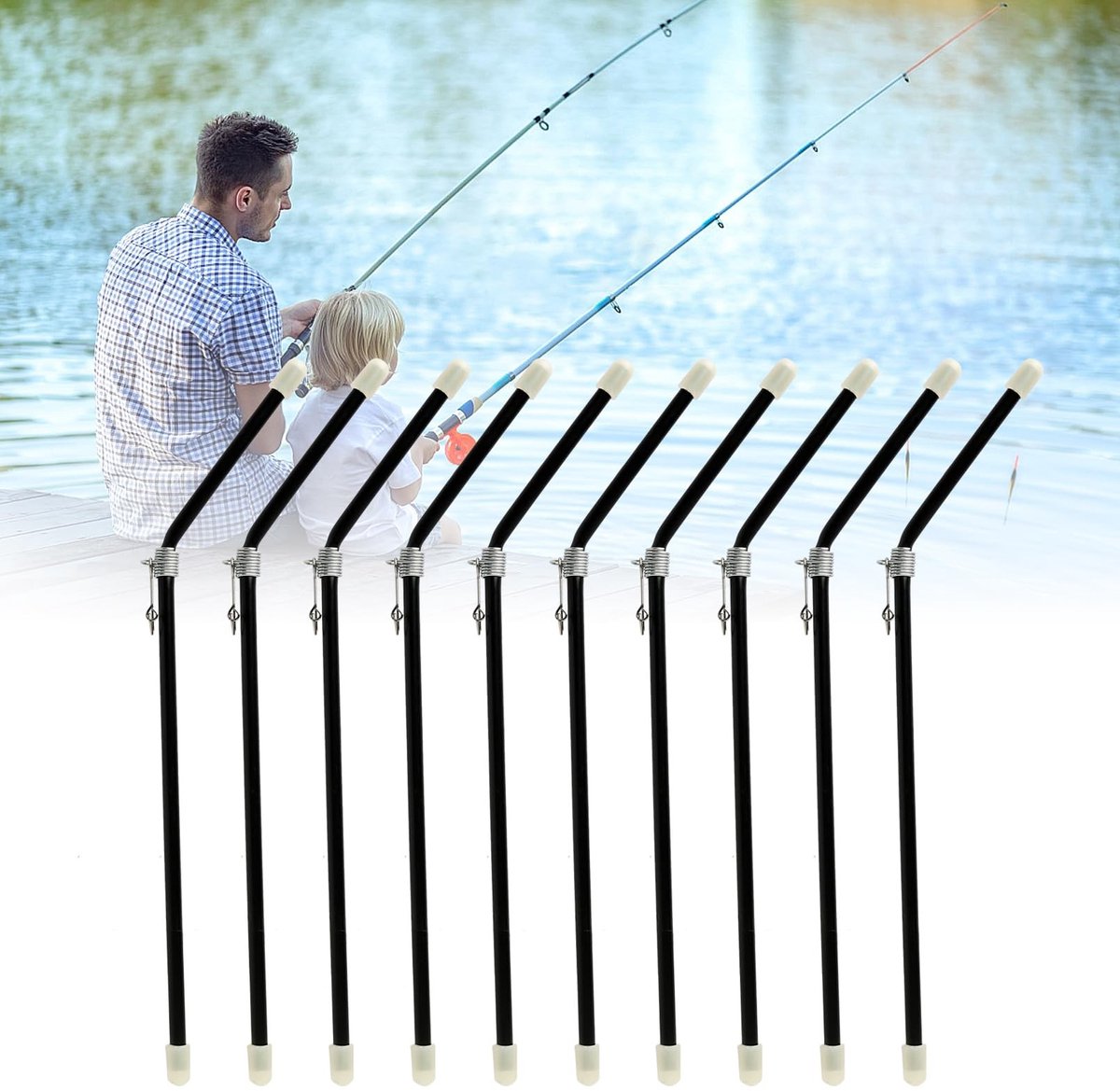 JHUBERS- Fishing Boom Sleeves set van 10 - Anti-Tangle - Duurzaam PVC - Lichtgewicht - Voor zoet- en zoutwatervissen - 20 cm - Visaccessoires