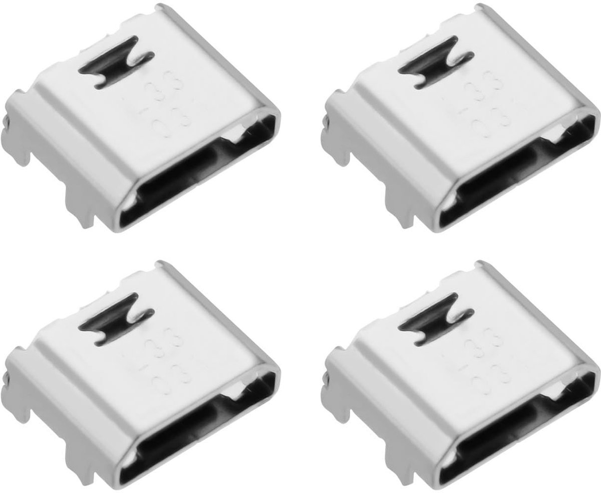Dailygoods - Micro USB Oplaadpoort - Vervangende Connector - Hoge Temperatuurbestendigheid - 4 Stuks - Geschikt voor Samsung Galaxy Tab A6 SM-T580 SM-T58