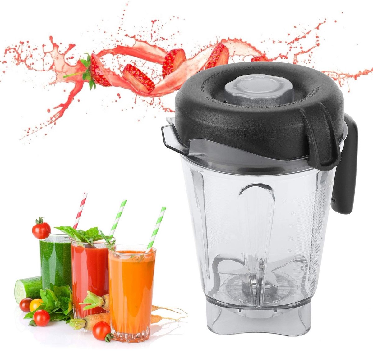 Dailygoods- Blendercontainer 64oz - Lichtgewicht - Duurzaam - Antislip handgreep - Compatibel met Vitamix 5300/G-serie - BPA-vrij materiaal - Blenderkan – foto 3