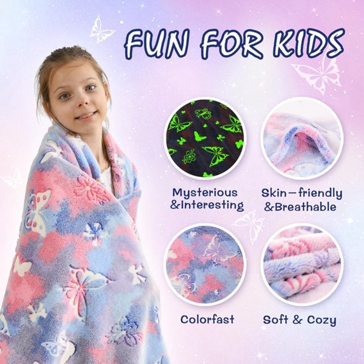 Dailygoody - Lichtgevende fleecedeken - Flanel fleece - voor