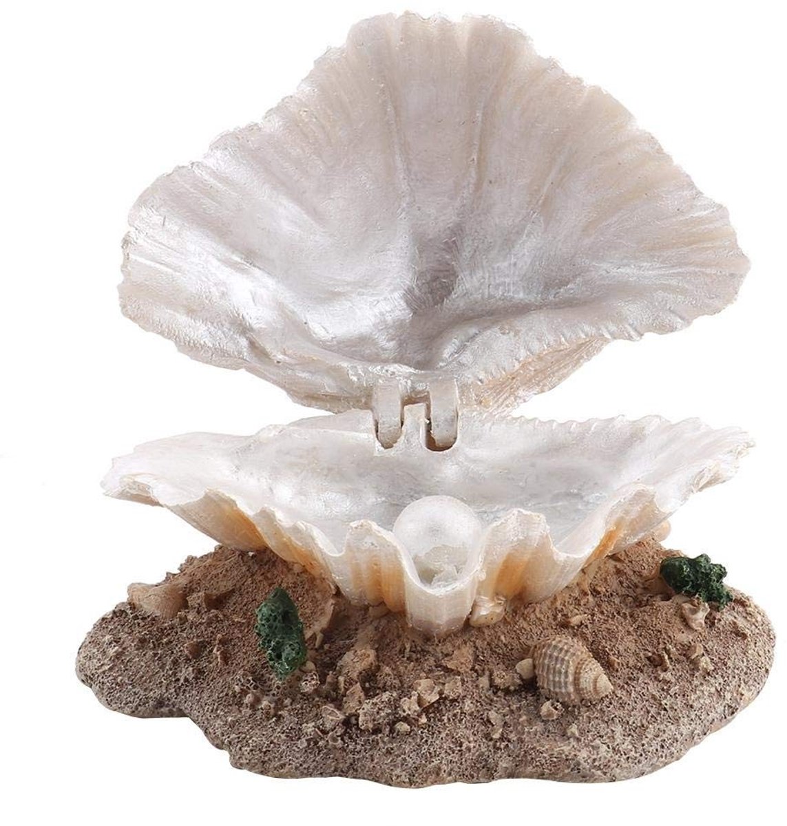 Dailygoods- Aquariumschelpornament Hars - Kunstmatige Aquariumdecoratie - Koraalrifventilatie - Luchtbelsteen - Afmetingen 9.3x9x6.5cm - Verhoogt zuurstoftoevoer