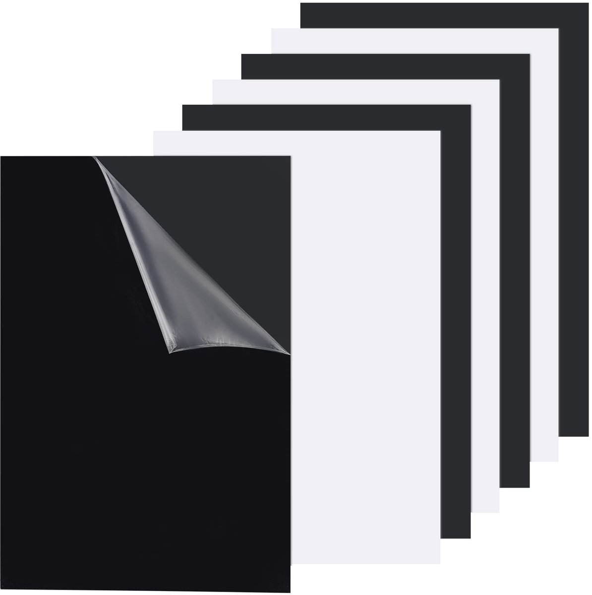 Dailygoods- ABS-kunststof Platen - 6 Vellen Zwart/Wit - 19,9 cm x 30,1 cm - 0,5 mm Dik - UV-bestendig - Waterdicht - Geschikt voor Ambacht en Fotografie - Kunststoffolie
