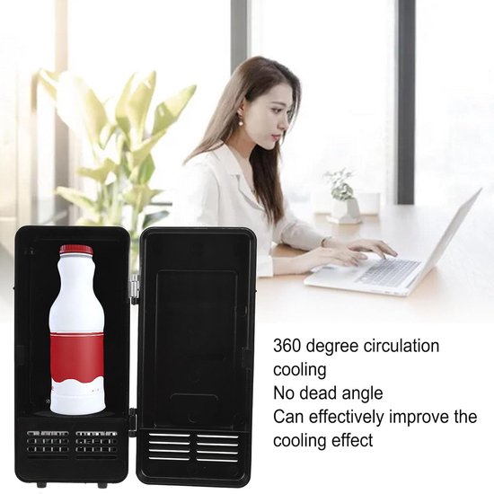 Allecto - Draagbare Mini Koelkast - USB Oplaadbare Koeler - Ideaal voor Slaapkamers - Compact en Handzaam - Voor Studenten - Mini Koelkast - Ener — afbeelding 4