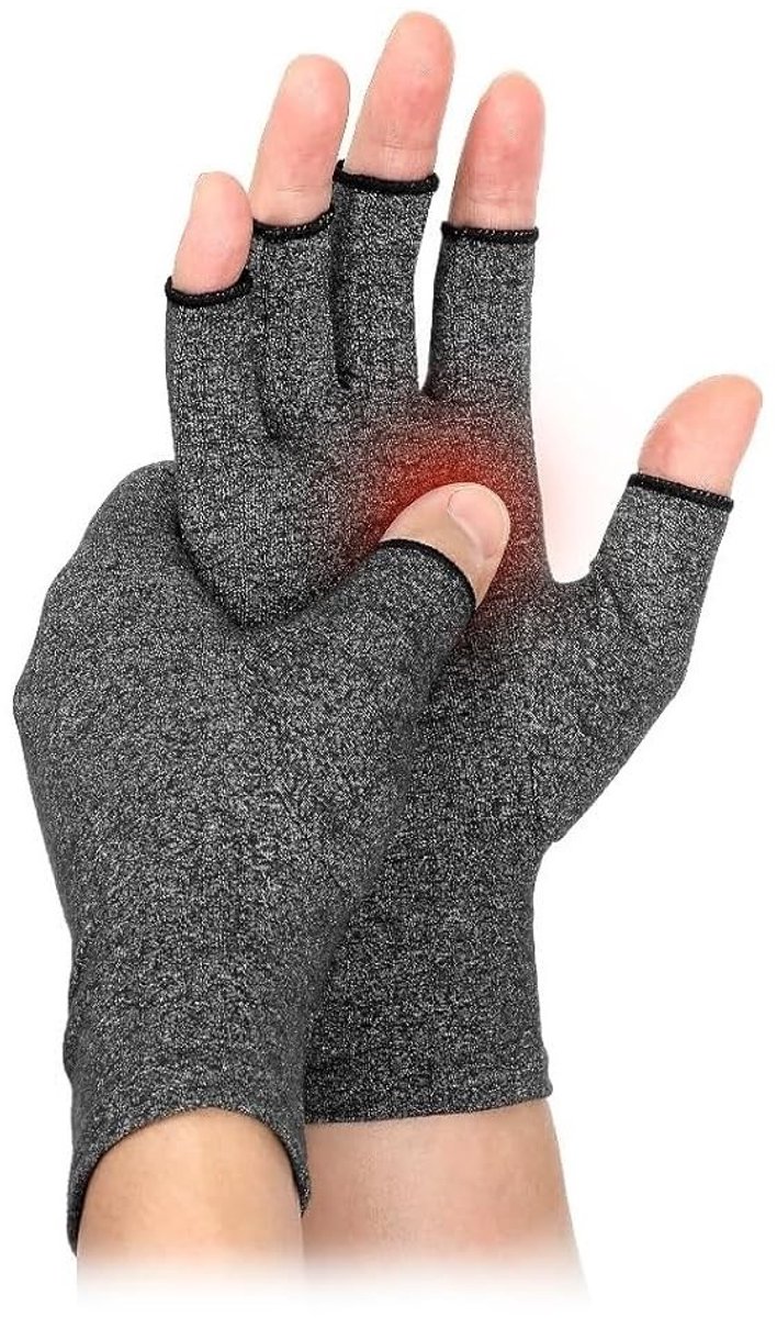 Dailygoods- Anti-artritis Handschoenen Vingerloos Design - Compressie Handschoenen - Pijnverlichting - Vochtafvoerende Stof - Comfortabele Pasvorm - Ideaal Geschenk - Compressiehandschoenen