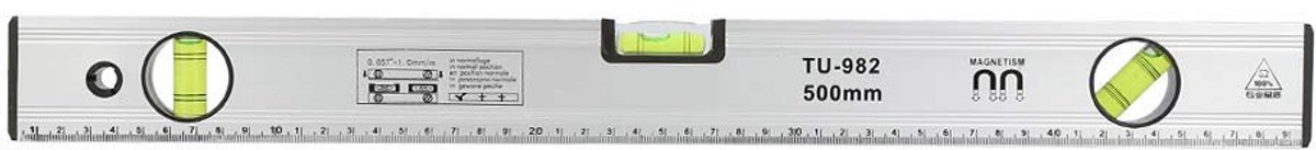Dailygoods- Wasserpas 100Cm - Magnetisch - Aluminiumlegering - Drie Niveaus - Slijtvast - Hoge Meetnauwkeurigheid - Niveaumeter