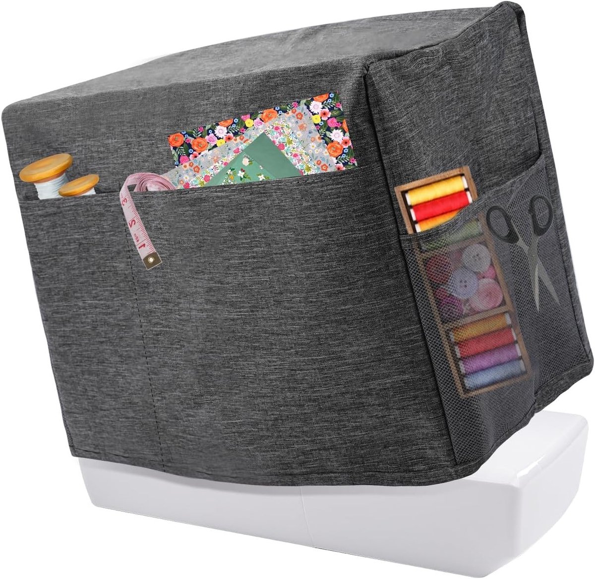 Naaimachine stofhoes 18 x 12 x 8.3 inch - Grijze Oxford stof - Opbergtassen - Houdt je machine stofvrij - ShopVlot