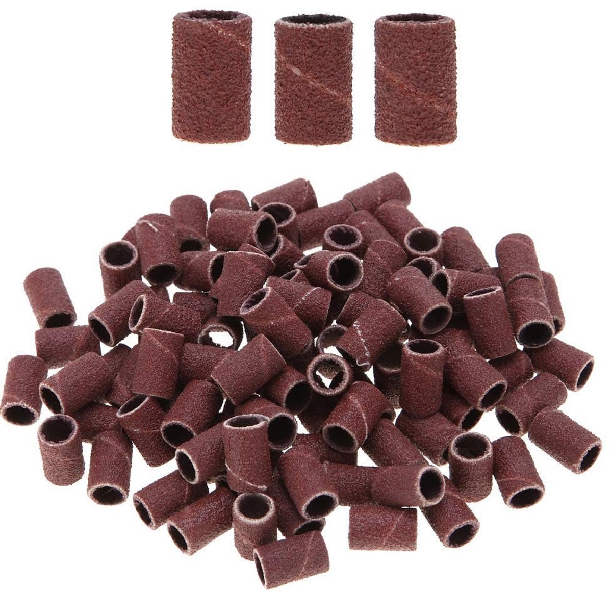 Dailygoods- Slijpkappen 100 Stuks - Nagelvijl - Manicure/Pedicure - Geschikt voor Kunstnagels/Natuurlijke Nagels - Hoogwaardige Kwaliteit - 6 mm Binnen Diameter