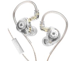 KZ EDX Pro - In-Ear Monitors - Met Microfoon - Dynamische Driver - Hifi Geluidskwaliteit - Verwisselbare Kabel - Universele Pasvorm - Transparant- Bedraad