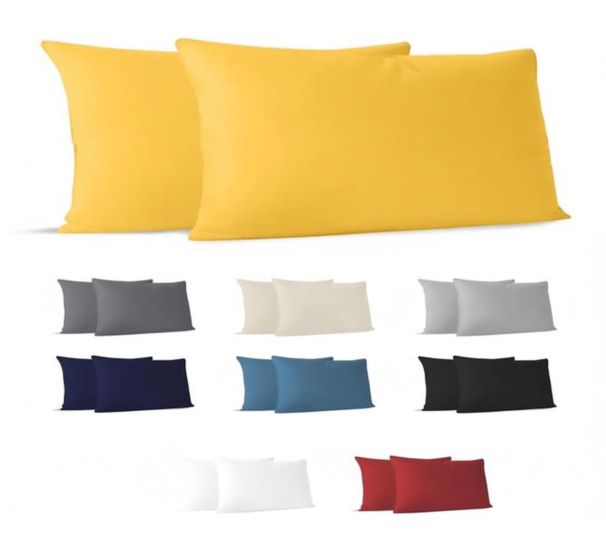 ElleMooi Kussensloop 40x80 cm Set van 2 – 100% Katoen Jersey, Hypoallergene en Duurzame Kussenhoezen