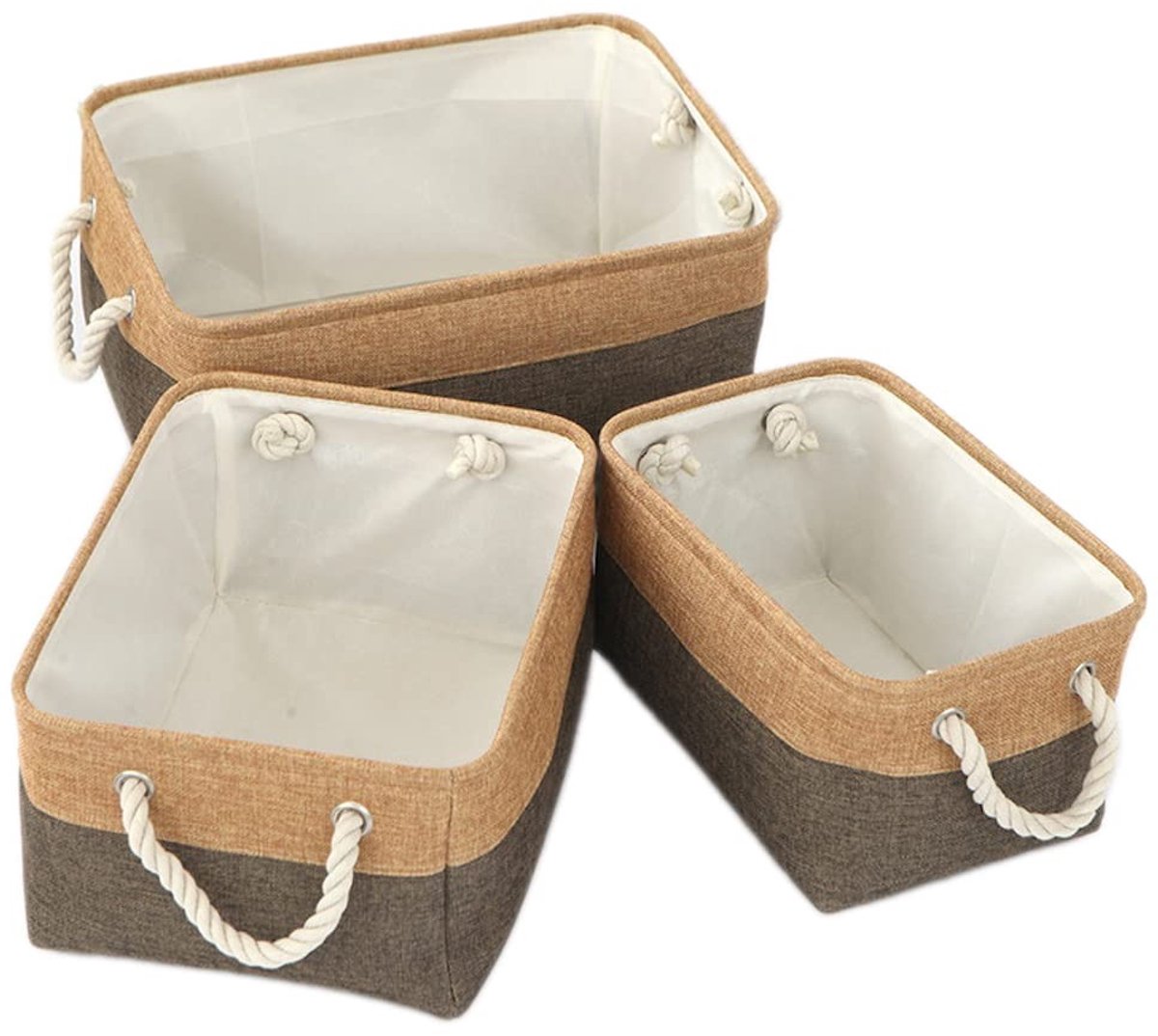 Vouwbare Opbergdoos zonder Deksel - Bruin - 31x21x13 cm - Ideaal voor Organisatie