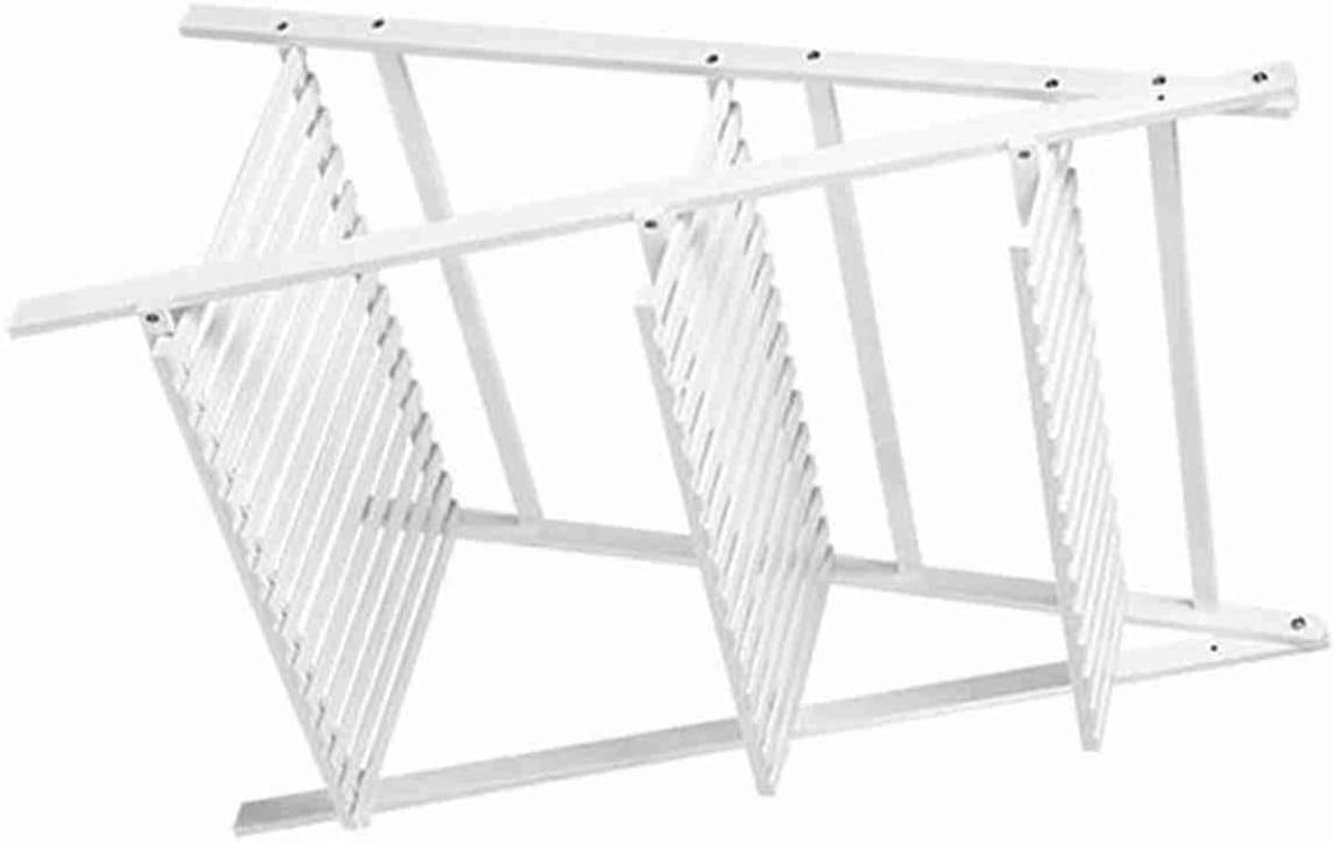 Vouwbare 3-laagse plantenstandaard van bamboe voor bloemen, potten en tuinaccessoires, ideaal voor balkon en interieur, 70x40x96 cm (Wit)